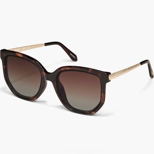 Quay COFFEE RUN brown gradient lenses/gold arms with tortoise tip 53mm Sunnies
